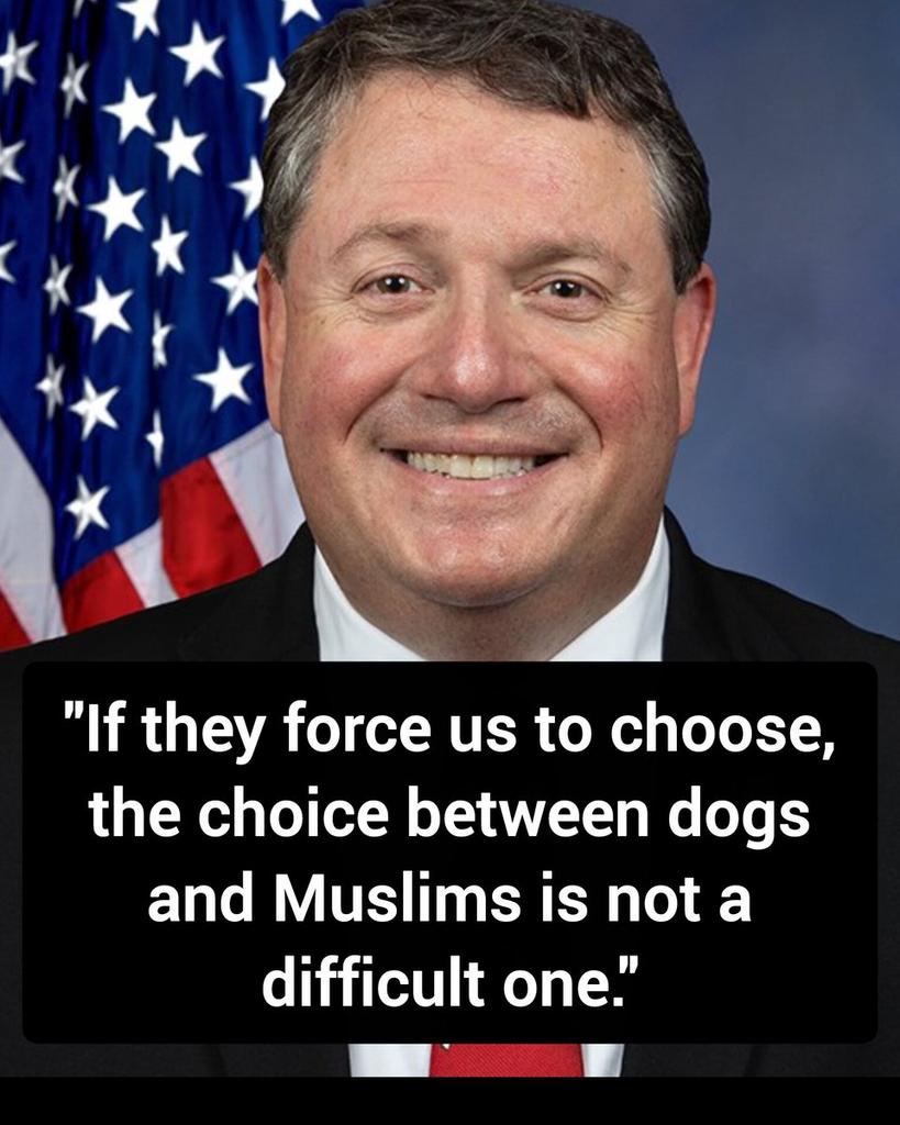 🚨 BREAKING: Congressman Randy Fine Sparks Debate with Strong Statement against Muslims.

Florida Republican Rep. Randy Fine recently posted on X: “If they force us to choose, the choice between dogs and Muslims is not a difficult one.”

Do you agree or disagree with him?