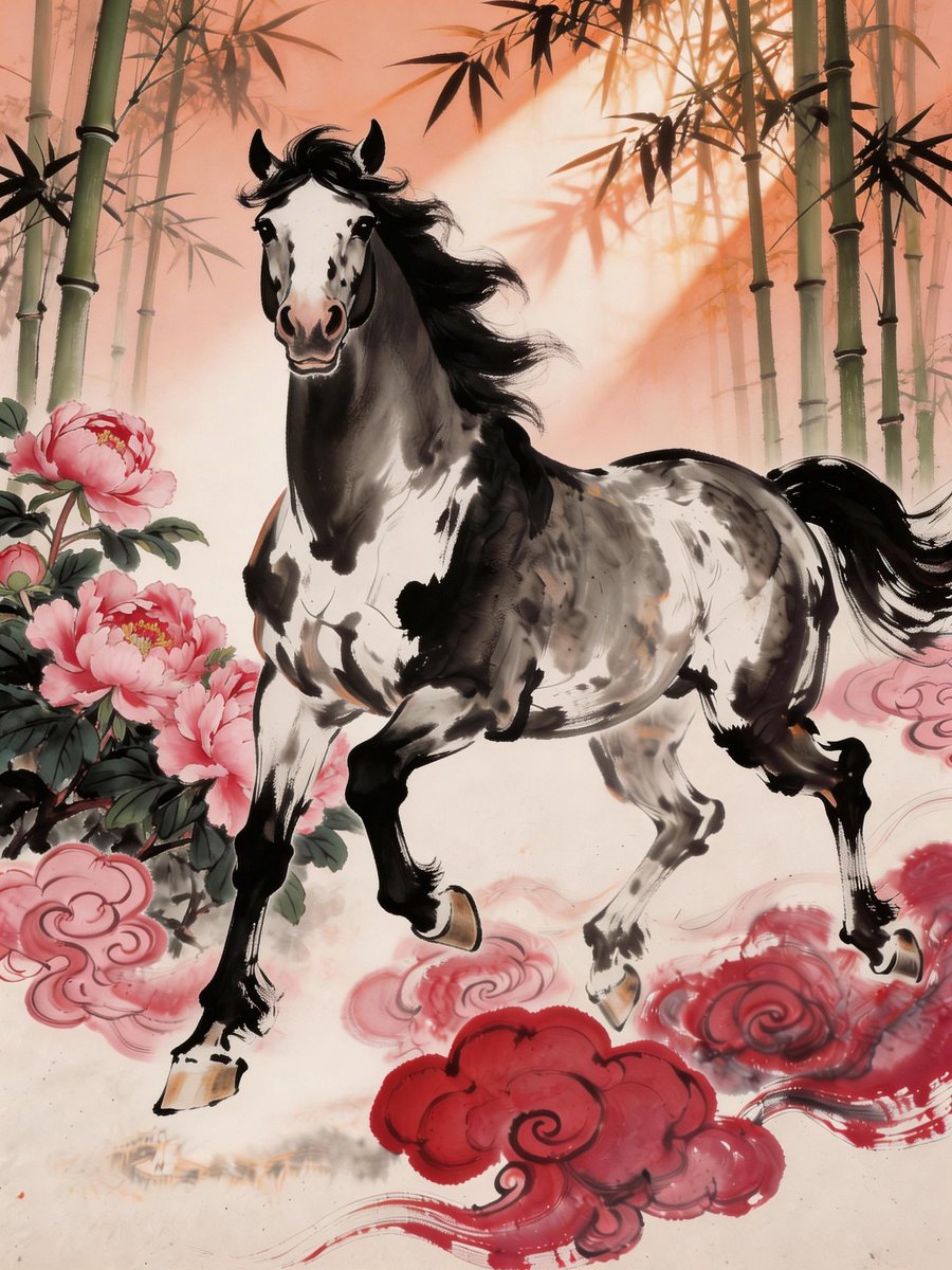 XHNews's tweet image. Galloping into the #YearOfTheHorse with energy! May your year be bold and full of momentum. #HappyChineseNewYear #ChineseNewYear #China #BecomingChinese #AIart #AIGC