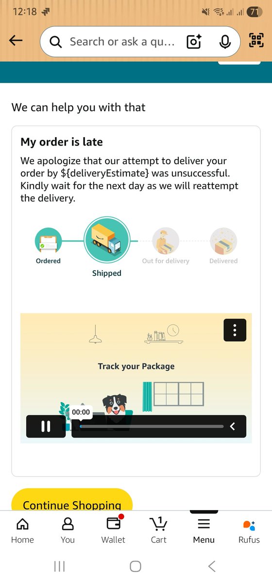 CoolPriv's tweet photo. Hi @amazonIN I would suggest that raise a bug/defect and fix this ${deliveryEstimate} issue. You may raise P1 or P2 since this is Production level.
Cc: @awscloud https://t.co/g2I9borNS3