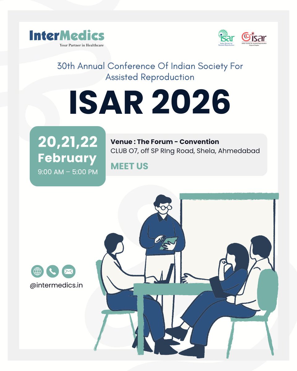 InterMedics_ivf's tweet photo. We’re excited to be a part of ISAR’26! 🚀

We look forward to connecting with IVF specialists, clinicians, and embryologists while showcasing our advanced solutions for ART &amp; IVF labs.

See you there! ✨

#intermedicshealthcare #isar26 #ivf #art #ivflab #fertilitycare #medical https://t.co/WTSs2meqpr