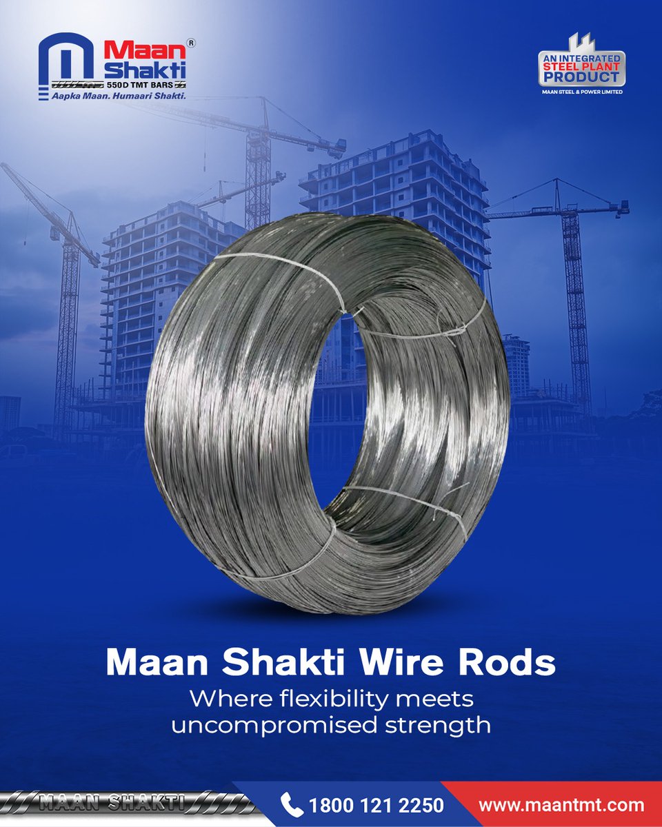 maan_shaktiTMT's tweet image. Strength you can trust, flexibility you can rely on, and a finish that speaks quality. Our wire rods are engineered to perform where it matters most. 💪✨

#StrongFoundations #WireRod #BuildWithConfidence #QualityConstruction #DurableMaterials #IndustrialStrength #Performance