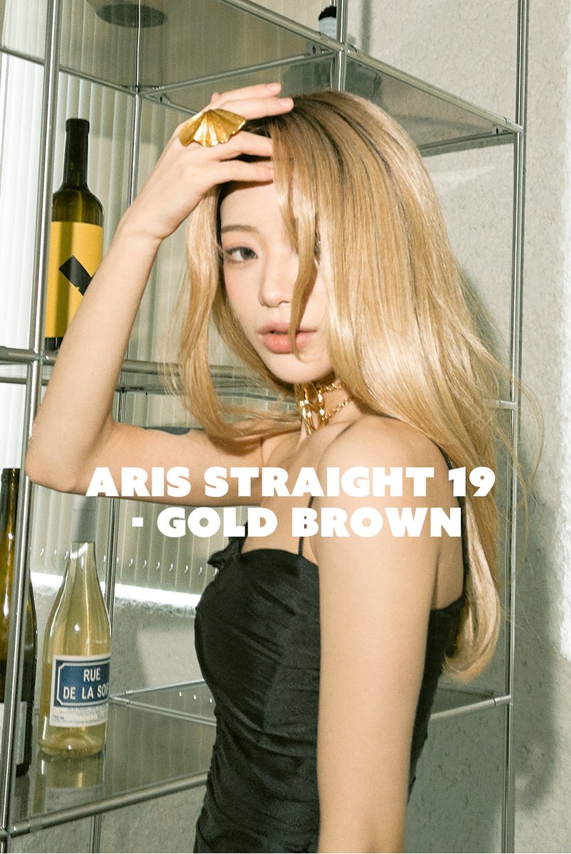 手植えフルウィッグ) アリス ストレート 19インチ - ゴールドブラウン