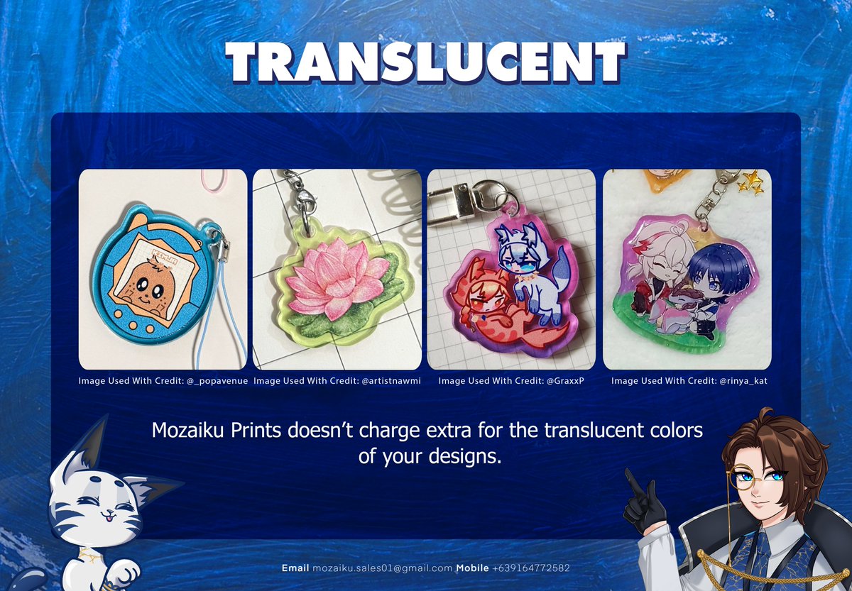 Mozaiku_Prints's tweet photo. ✨TRANSLUCENT PRINTS✨

Explore the endless possibilities of translucent printing without worrying about any additional costs! ^^ https://t.co/sT3ifkl6gU