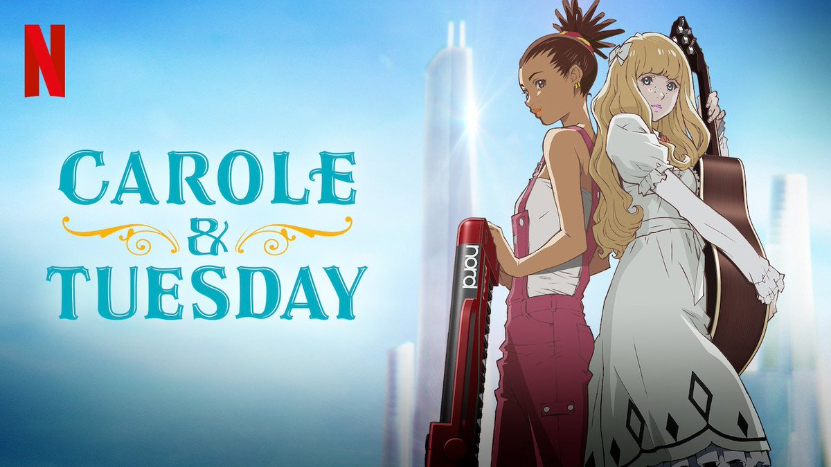 kowkarot5's tweet image. A few years ago, there was an anime created by the same guy who made Cowboy Bebop, Space Dandy, etc.
It's called "Carole &amp;amp; Tuesday".
I didn't think much of it back then, but I want to rewatch it soon cause holy hell, "Ahead of its time" may be an understatement.