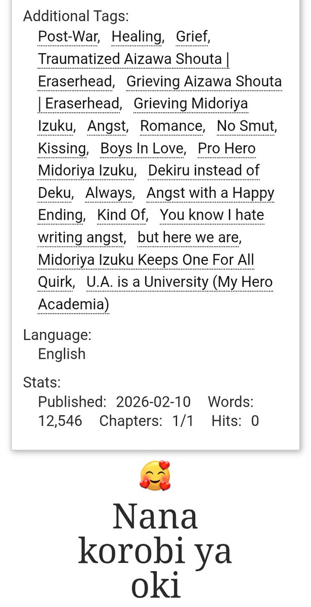jj_foreverr's tweet photo. Gonna post this later today, at the same time I usually update my other fics, for anyone interested ^^
#mhafanfic #bnhafanfic https://t.co/WbTbdTmYbF