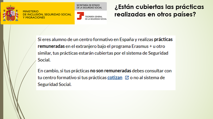 #ALUMNOS en prácticas. A mi hijo le han ofrecido realizar unas prácticas formativas en otro país. ¿Estas prácticas están cubiertas por la Seguridad Social española? Tienes la respuesta en la App #IMPORTASS. run.gob.es/ebzguiapractic…