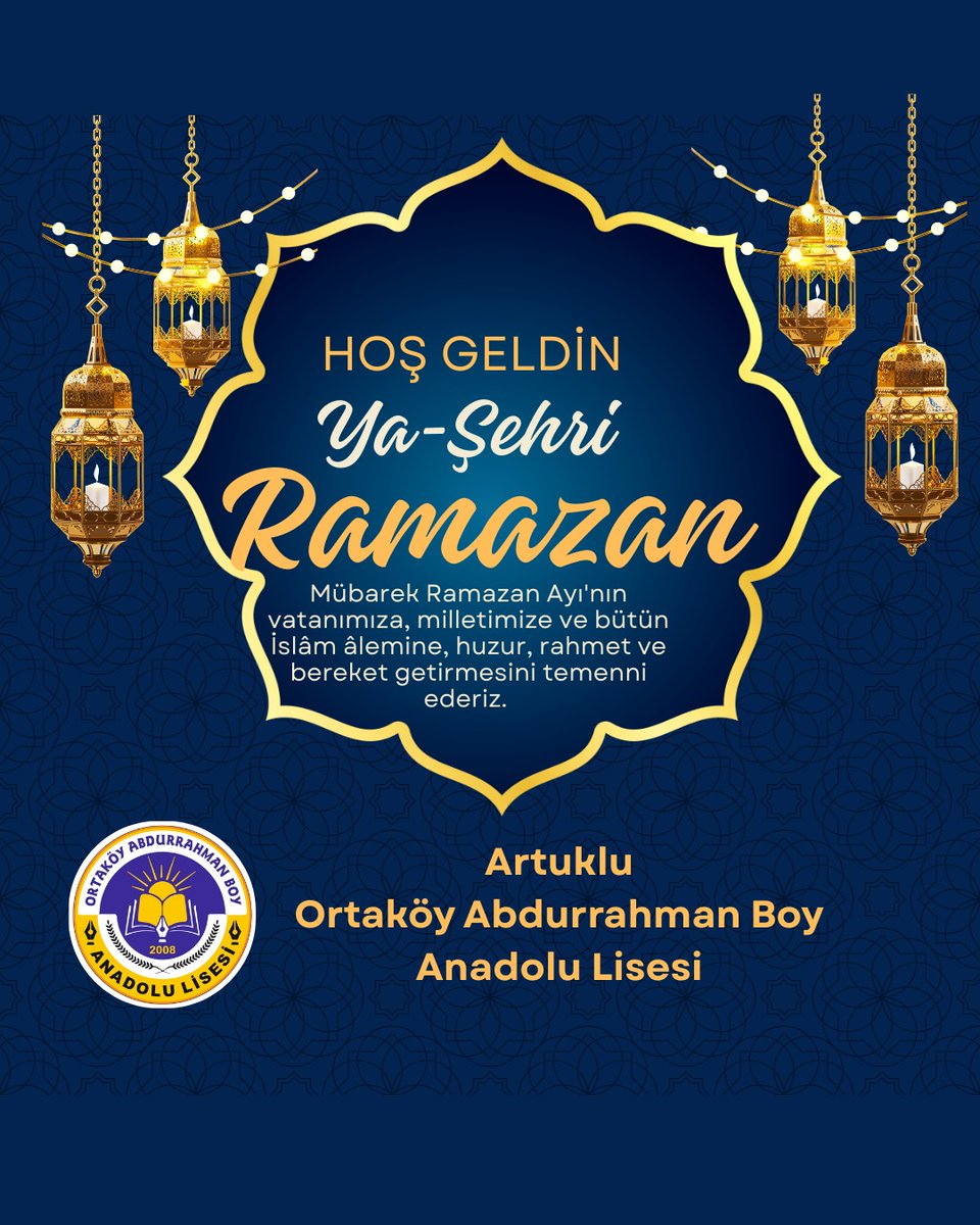 #onbirayinsultani
#RamazanRuhunuYaşat 
<a href="/tcmeb/">Millî Eğitim Bakanlığı</a> <a href="/Yusuf__Tekin/">Yusuf Tekin</a> <a href="/meb_ogm/">Ortaöğretim Genel Müdürlüğü</a> <a href="/Mardin_Valiligi/">Mardin Valiliği</a> <a href="/tuncay_akkoyun/">Tuncay Akkoyun</a> <a href="/Artuklukymkm/">T.C. Artuklu Kaymakamlığı</a> <a href="/mardinilmem/">Mardin İl Millî Eğitim Müdürlüğü</a> <a href="/ali_eyyupkoca/">Ali Eyyupkoca</a> <a href="/artukluilcemem/">Artuklu İlçe Milli Eğitim Müdürlüğü</a> <a href="/mehmeteminduya1/">Mehmet Emin DUYAN</a>