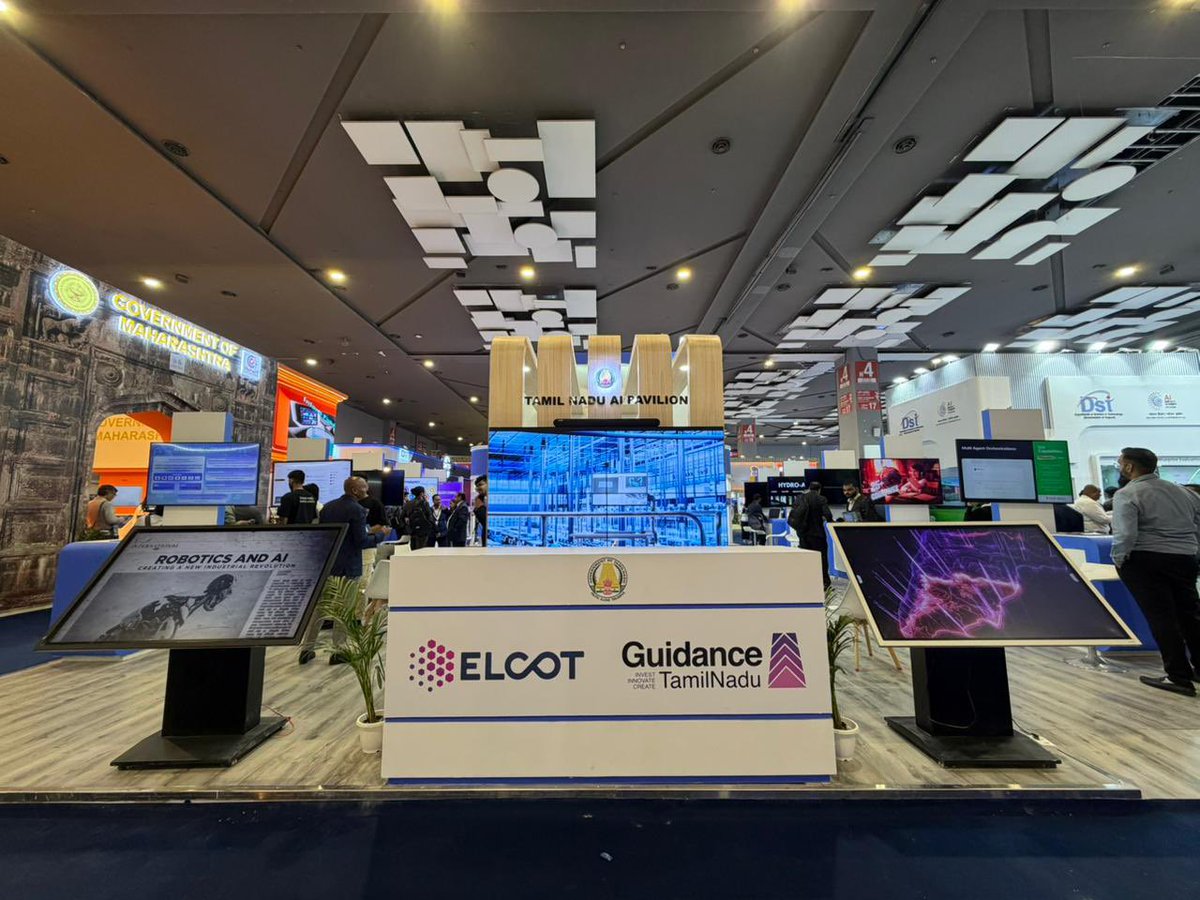 TRBRajaa's tweet photo. Spending the day at the #AIImpactSummit in Delhi with meetings at the #TamilNadu pavillion powered by @Guidance_TN and Elcot✨

We have a series of meetings planned here and we are also hosting a roundtable with US-based tech companies.

A lot more ahead. Exciting plans in the pipeline for https://t.co/TmOGmk8S3N ;)