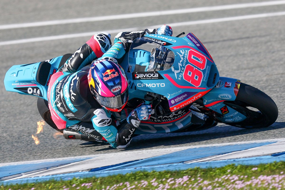 #Moto2 

Ottima simulazione di gara da parte di David Alonso a Jerez. Figura settimo nella graduatoria dei tempi, ma i suoi tempi con gomme usate sono da primato. A tutti gli effetti ha effettuato un long run con costanza e promette bene per questo 2026.