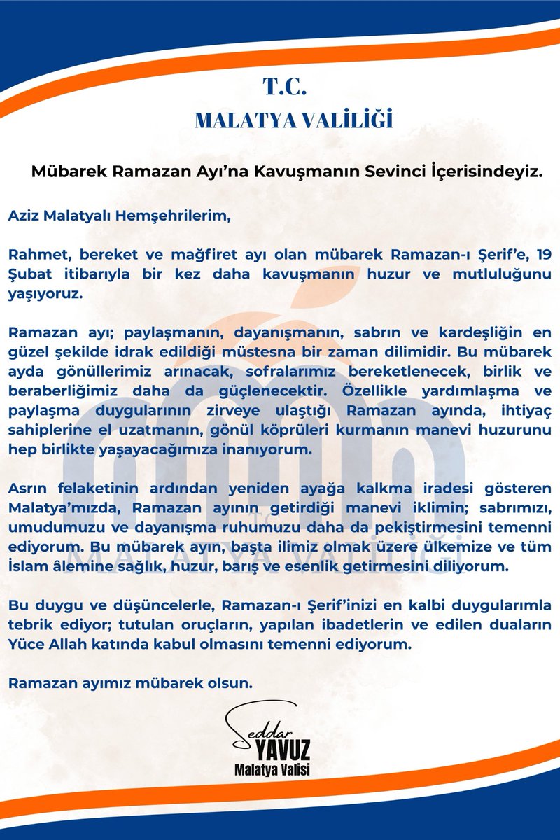 Rahmet ve bereket ayı Ramazan’a kavuşmanın huzurunu yaşıyoruz. Ramazan’ımız mübarek olsun.
