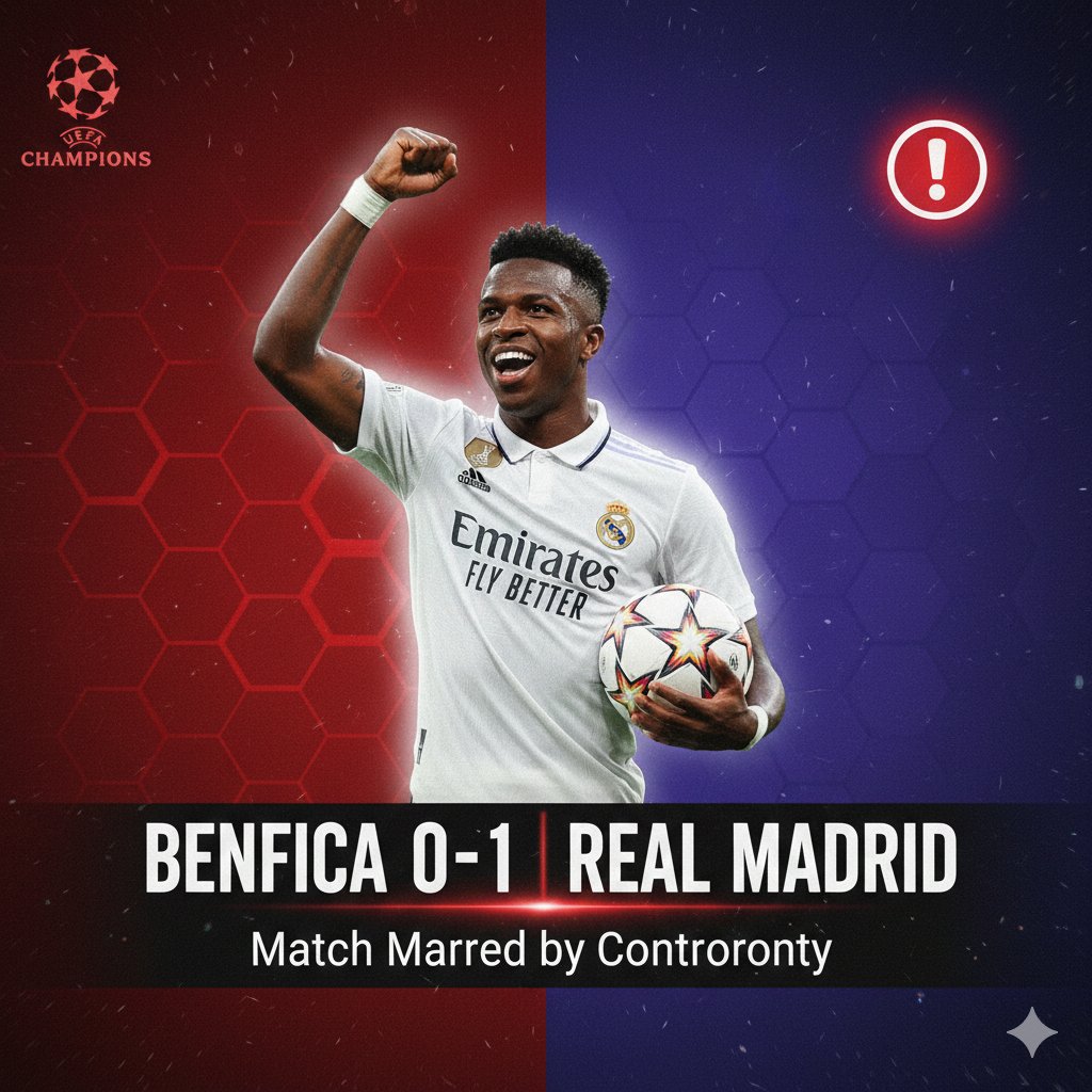 TerryPerry042's tweet image. ⚽️ Champions League: Benfica 0-1 Real Madrid
Real Madrid claimed a narrow 1-0 win over Benfica in the first leg of
Get mor news :kity.pro/65TiN
their UEFA Champions League playoff tie. Vinícius Júnior’s second-half strike proved the difference, but the 🙌#BenficaVsReal