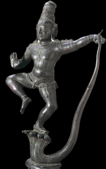 Sri Krishna subduing the Naga.