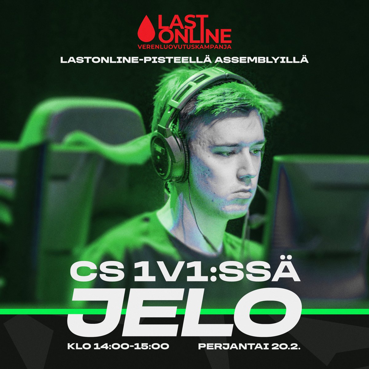 LastOnlineFI's tweet photo. TULE HAASTAMAAN JELO ⚔️

👉 Tule pelaamaan CS 1v1 Jeloa vastaan LastOnlinen Assy-pisteellä perjantaina 20.2. klo 14-15!

#LastOnline #Assembly #asmparty