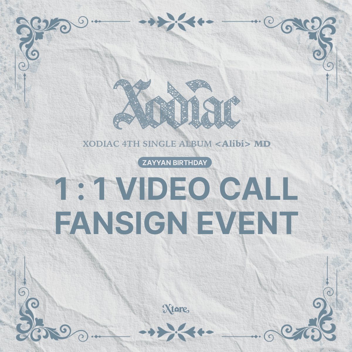 Xtoreofficial's tweet image. [📣] XODIAC (소디엑) 자얀 생일 기념 1:1 영상통화 팬사인회 

📆 진행 일시 : 2026.02.23 (월) 21:00 (KST)

📌 응모 기간 : 02.18 (수) 16:00 ~ 02.19 (목) 23:59 (KST)

🔗 : buly.kr/5UJN16s

#소디엑 #XODIAC #ZAYYAN #Alibi