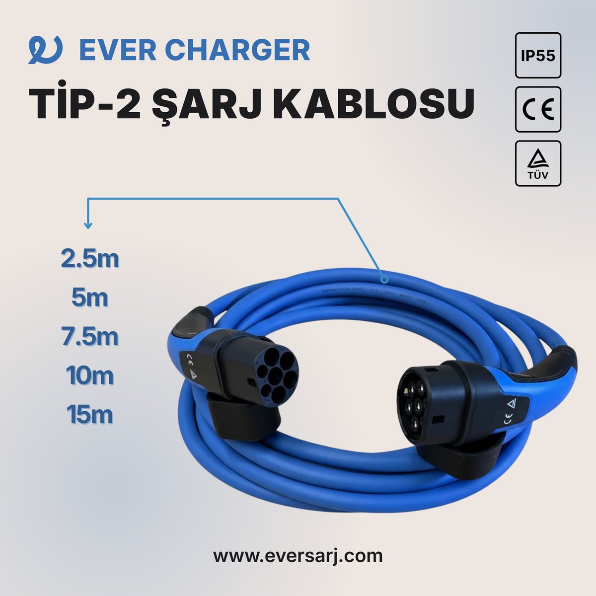 eversarj's tweet photo. 10 METRE EVER CHARGER TİP-2 ŞARJ KABLOSU

Esneklik ve erişim dengesi.

Garajda park pozisyonu değişiyorsa ya da şarj cihazı biraz uzaktaysa 10 metre ideal çözümdür.
Detaylar
https://t.co/F3dUl2bNbQ
https://t.co/xNw4Scxvyq

#tip2kablo #evercharger #evşarj https://t.co/kuRKv4oLjg