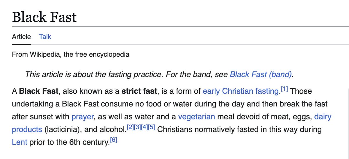 we used to be a proper religion
en.wikipedia.org/wiki/Black_Fast