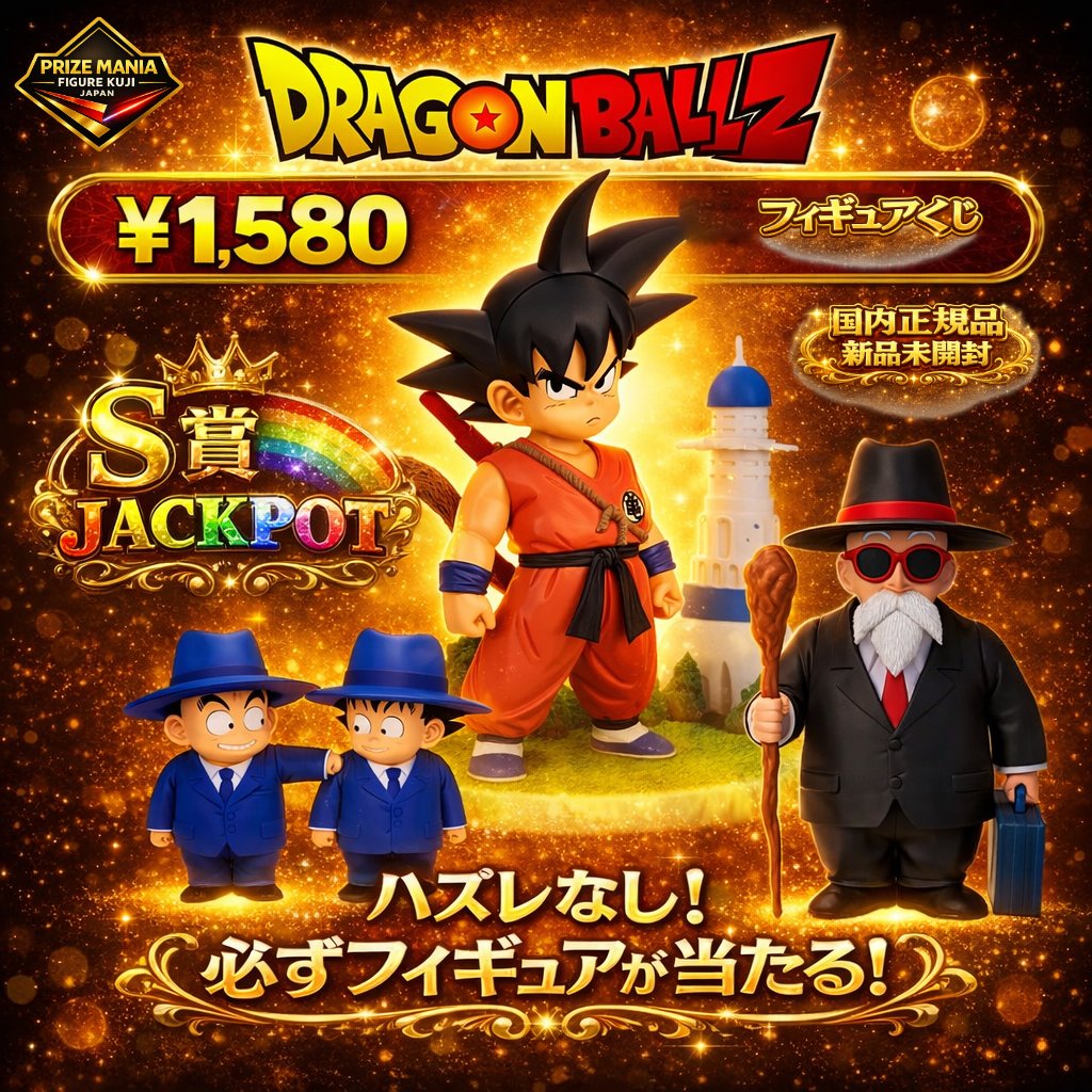 第３弾 ドラゴンボール フィギュアくじ
リニューアル、公開しました!

設計を変えました。

・価格見直し(割引)
・くじ引きのリアル感💦
・脳を揺さぶる演出🧠

順次、新着アニメのくじを追加⚡

動いてるうちに、どうぞ。

🔗prize-mania.shop/product/dragon…

#PrizeMania #フィギュアくじ #ドラゴンボール