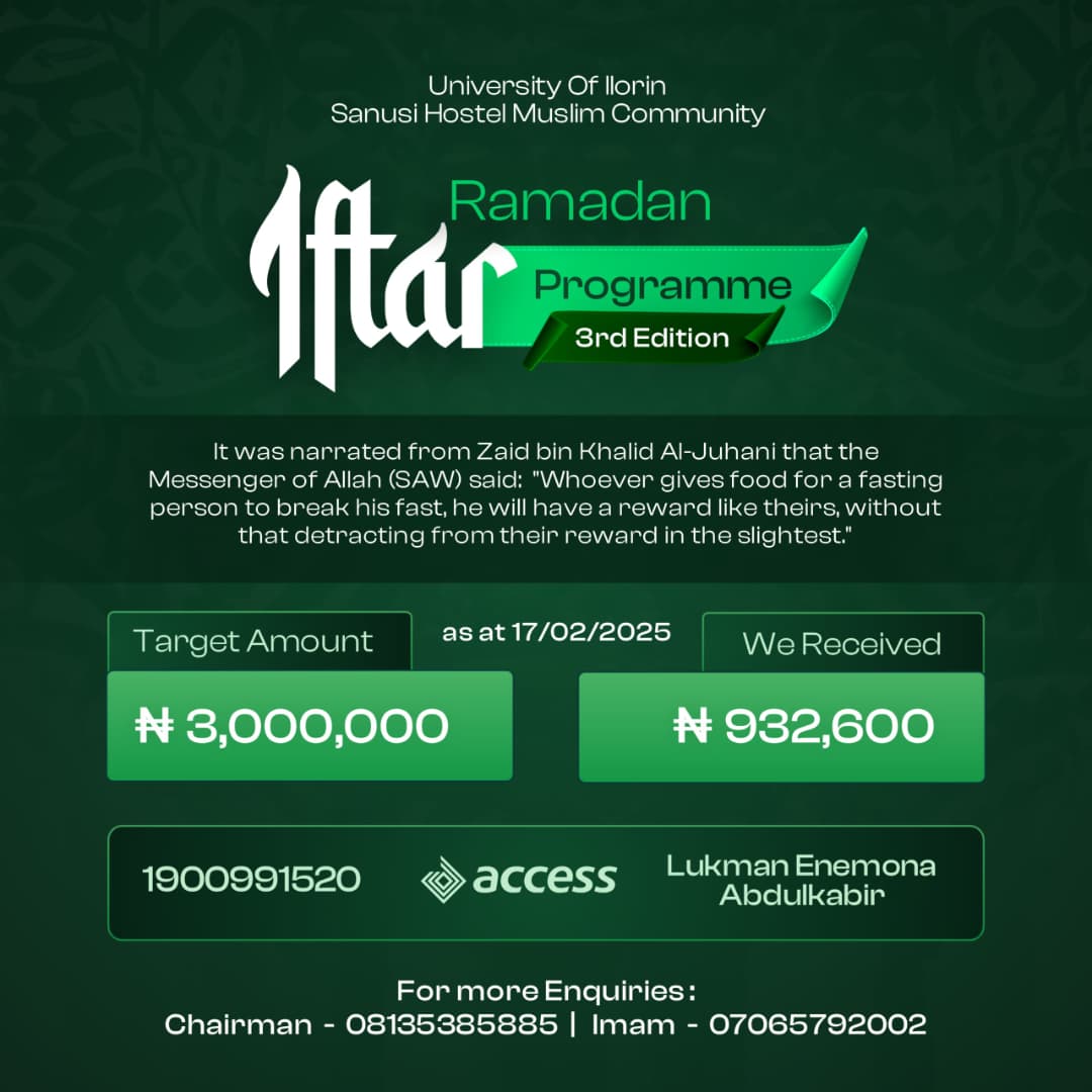 g_kehfadHalal's tweet photo. WE INVITE YOU TO SUPPORT OUR IFTAR PROJECT
Account Details for Donations:  
- Account Name: Lukman Enemona Abdulkabir  
- Account Number: 1900991520  
- Bank: Access Bank https://t.co/j8W0wnejOu
