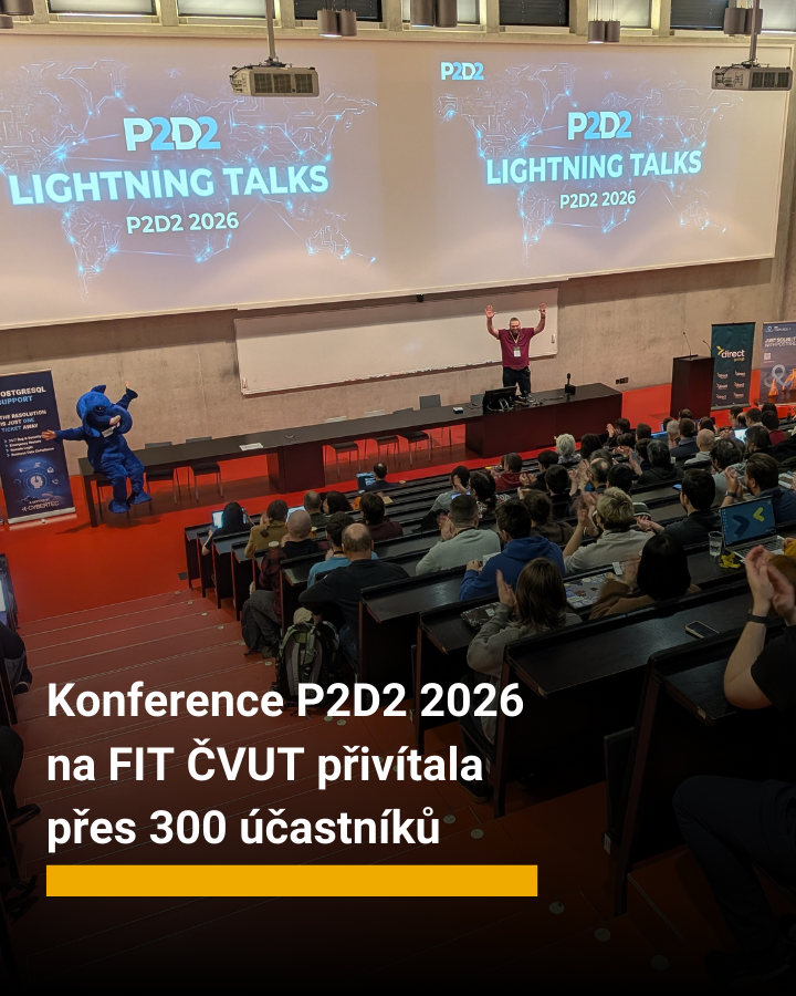 FIT_CTU's tweet image. 🚀 Přes 300 účastníků, desítky odborných přednášek a dva dny nabité #PostgreSQL

Konference Prague PostgreSQL Developers Day (P2D2) 2026 na #FITČVUT opět potvrdila, že patří mezi nejvýznamnější PostgreSQL akce ve střední Evropě. 🌍

👉 fit.cvut.cz/cs/zivot-na-fi…