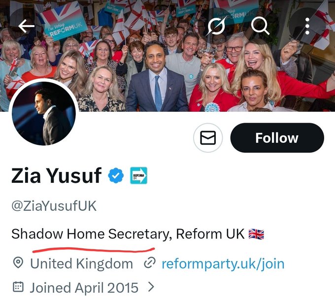 AttleeSarah80's tweet image. Zia Yusuf plays Shadow Home Secretary without the seat, the mandate, or the votes, just the title he awarded himself. #BBCBreakfast #r4today #bbcqt