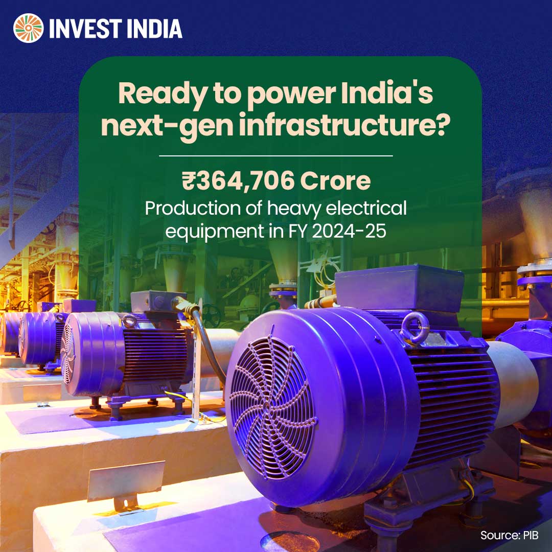 investindia's tweet image. #NewIndia’s heavy electrical equipment sector is catalysing core industrial development, supported by strong demand, large-scale capacity and a progressive policy environment.

Explore more: tinyurl.com/II-Capital-Goo… 

#InvestInIndia #ElectricalEquipment @MHI_GoI @makeinindia