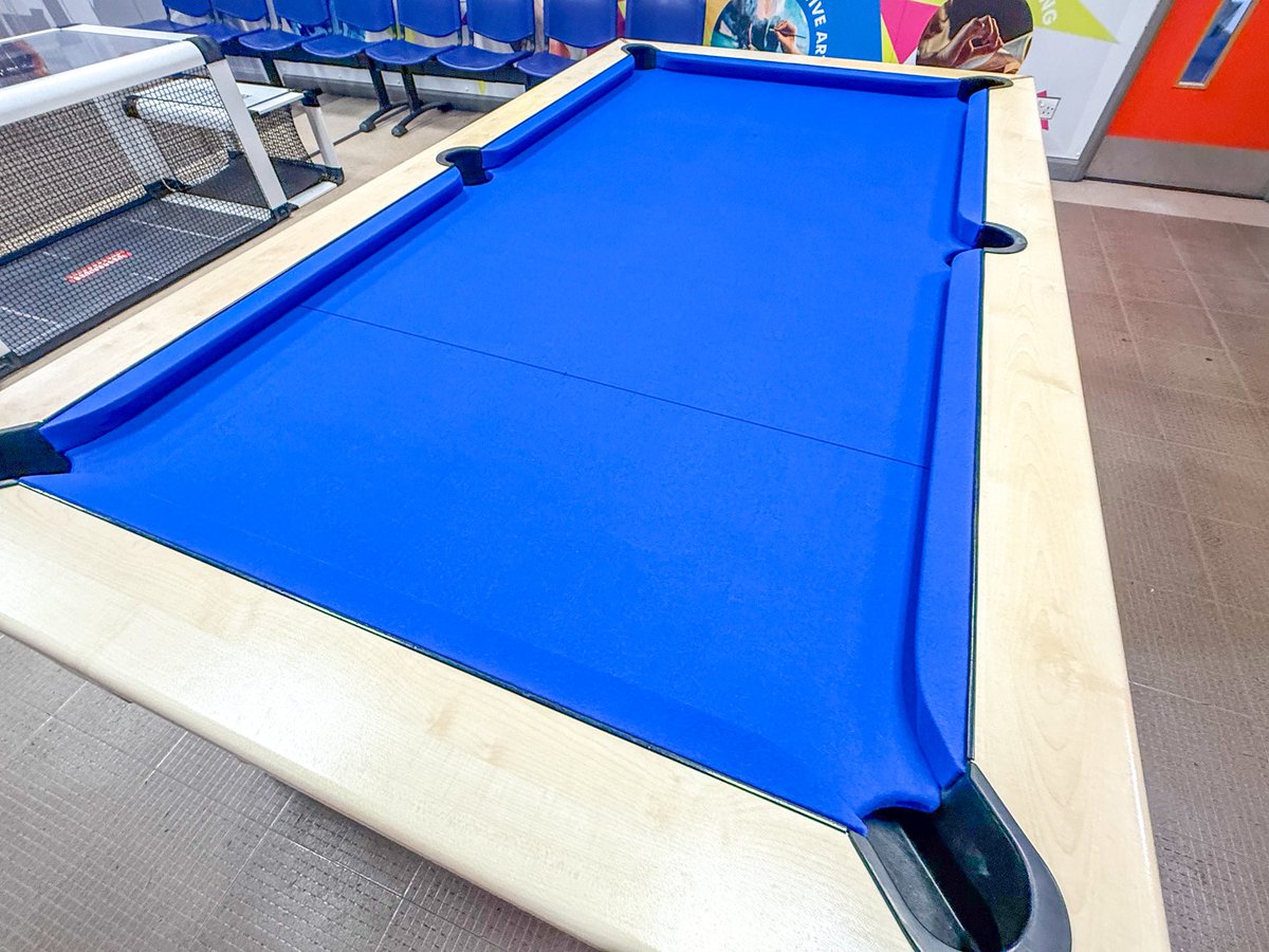 reintegreat's tweet photo. 🎉🎱 Our school pool table has been beautifully reclothed and is ready for action! 🤩 Students, enjoy it during your social times and breaks! Plus, it’s available for our community youth clubs to use as well! 🎊 Let’s make some great memories together! 🕺💃 

#PoolTableFun #SchoolSpirit #CommunityVibes