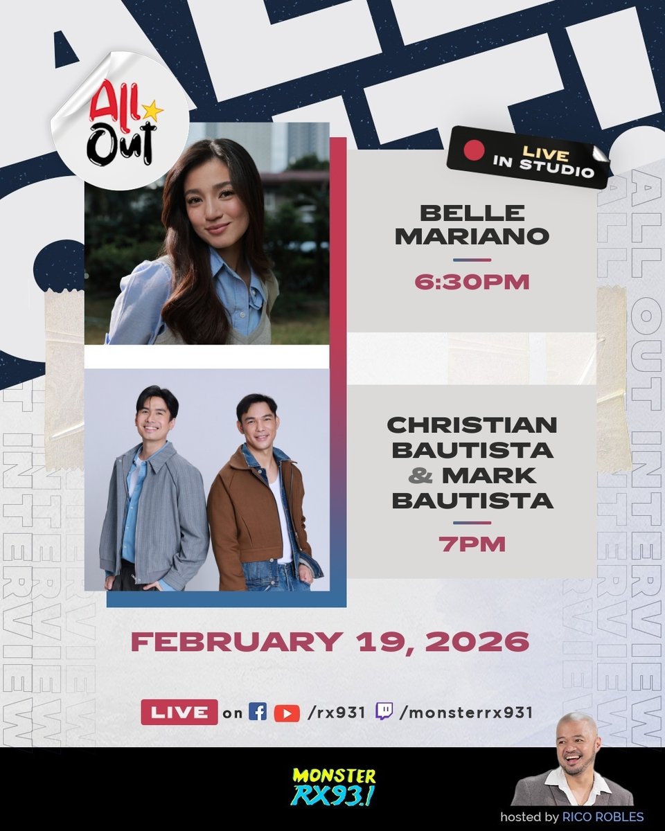 Belle Mariano joins the Monster booth with a heartfelt album, 'Like U'❤️‍🩹#BelleMarianoGoesAllOut  🫂  The reminiscing continues with a reunion with Christian Bautista &amp; Mark Bautista #BautistaxBautistaGoAllOut ✨ 

Happening on-air and the #RX931 channels. 📻 #IAmAMonster