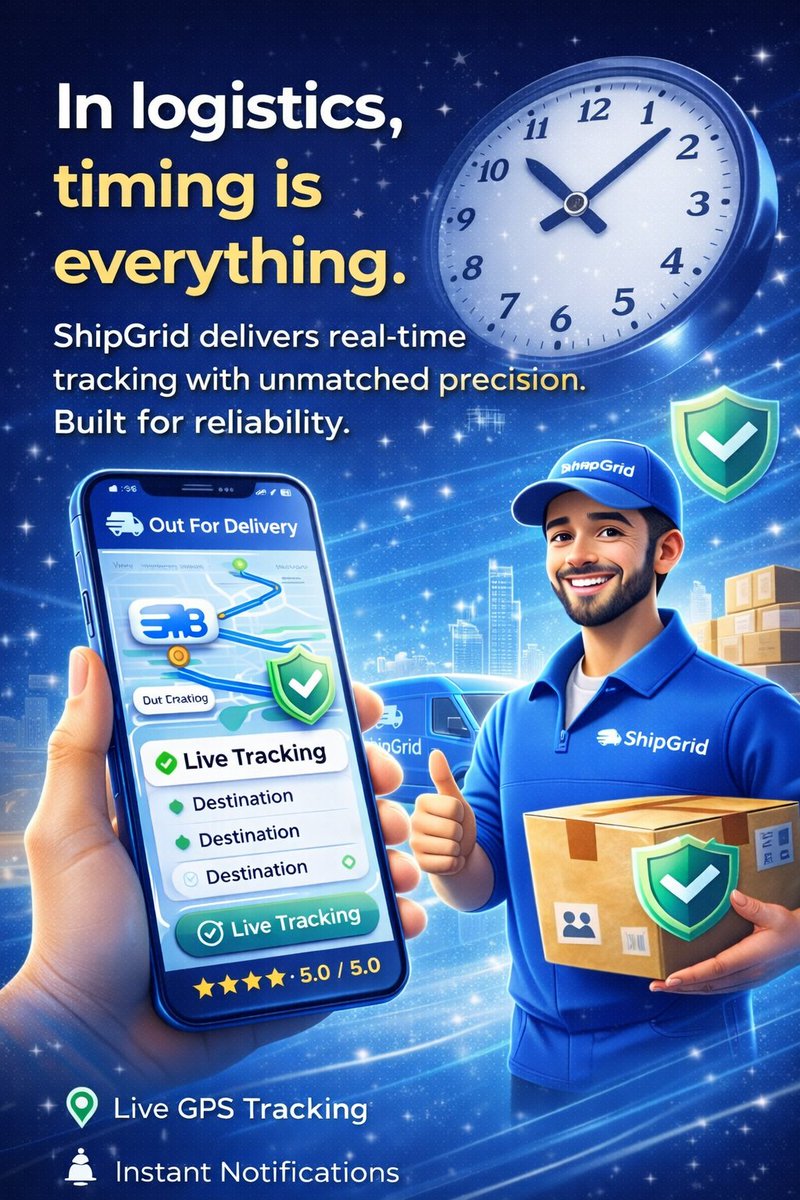 Ship_Grid's tweet photo. In logistics, timing isn’t optional — it’s everything. ⏱️
Track every mile in real-time with ShipGrid and stay ahead of every delivery. 🚚📦

#ShipGrid #RealTimeTracking #Logistics #SmartDelivery https://t.co/Xk9y6RMV8a