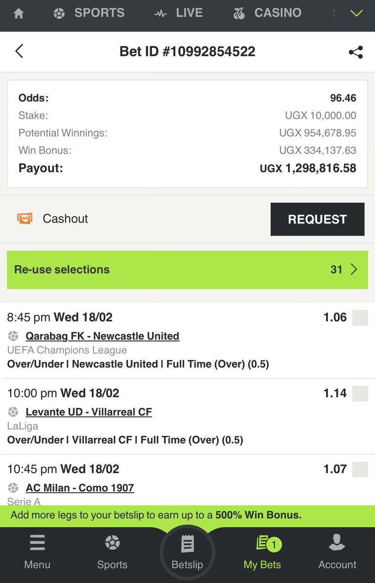 These are the games remaining on this katambula

We shall split this in half

Meaning you guys will share 600k if it wins

Repost, follow, comment

Goodluck to us.