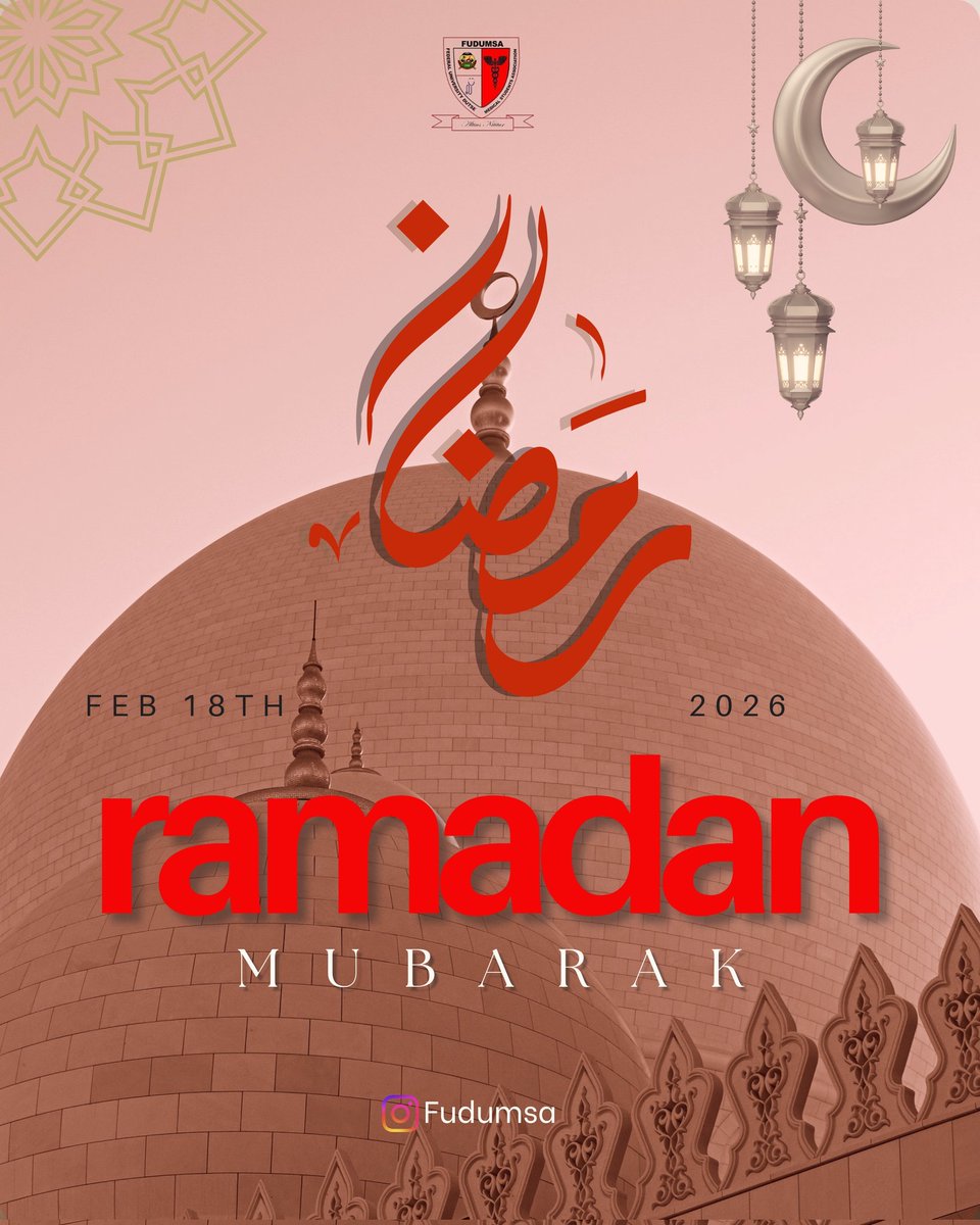 officialFUDUMSA's tweet photo. Ramadhan Mubarak from all of us at FUDUMSA, we wish the Muslim Ummah a blessed Month of Ramadhan. https://t.co/IjbVDJPuSX