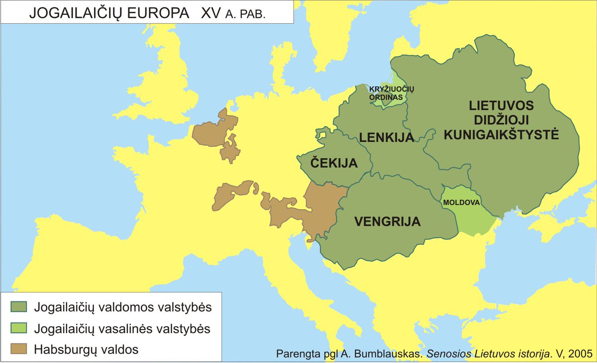 Prieš 640 metų 🇭🇺 princesė ir 🇵🇱 valdovė Jadvyga ištekėjo už 🇱🇹 didžiojo kunigaikščio Jogailos, taip įkūrusi Jogailaičių dinastiją.

XV ir XVI a. Jogailaičiai suvienijo regioną tarp Adrijos, Baltijos ir Juodosios jūrų.

Šiandien mes vėl susivienijome 3 jūrų iniciatyvoje: <a href="/3seaseu/">Three Seas Summit</a>