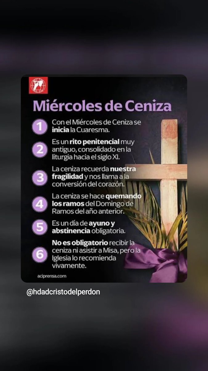 Cristoperdon's tweet photo. 💜🩶 Miércoles de ceniza 🩶💜
Comienza el tiempo de Cuaresma 2026, un camino de 40 días de conversión, penitencia y preparación para la Pascua. Este día marca el inicio de un tiempo fuerte para renovar el corazón y volver a Dios.
#MiércolesDeCeniza https://t.co/U3mCxZLOSB