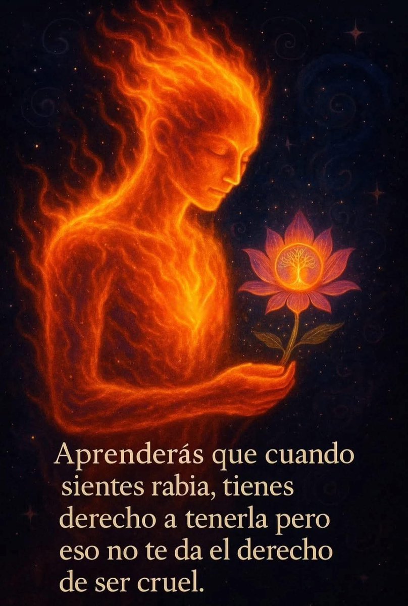 suaVe_teRNuRa's tweet photo. Cuando sientes rabia, tienes derecho a sentirla… pero eso no te da el derecho de ser cruel.

La rabia no es enemiga del alma. Es una llama que se enciende cuando algo duele, cuando un límite ha sido cruzado, cuando el corazón se siente herido o injustamente tratado. Es una emoción legítima, humana, profundamente honesta. Negarla sería negarnos a nosotros mismos.

Pero la rabia es fuego. Y el fuego puede iluminar… o puede quemar.

En el camino espiritual no se trata de reprimir lo que sentimos, sino de mirarlo de frente. La rabia llega para mostrarnos una herida, una necesidad no escuchada, una verdad que pide ser atendida. Si la abrazamos con conciencia, se convierte en maestra. Si la dejamos gobernar, se convierte en tirana.

Tienes derecho a sentir rabia.
Lo que no tienes es derecho a herir desde ella.

Porque cuando permitimos que la rabia se transforme en crueldad, dejamos que el dolor hable más fuerte que el amor. Y el alma no vino a este mundo para multiplicar heridas, sino para aprender a transmutarlas.

La verdadera fuerza no está en aparentar calma mientras por dentro arde la tormenta. Tampoco está en estallar sin medida. La verdadera fuerza está en sostener el fuego sin convertirlo en destrucción. En respirar antes de responder. En elegir palabras que sanen aun cuando el corazón esté agitado.

Transformación espiritual es esto:
sentir profundamente, pero actuar conscientemente.

Cuando reconoces tu rabia sin juzgarla, ella pierde su poder destructivo. Se convierte en claridad. Te enseña dónde poner límites, dónde decir “basta”, dónde proteger tu dignidad. Y entonces ya no es violencia: es conciencia.

Puedes arder sin quemar.
Puedes sentir sin destruir.
Puedes estar en medio del fuego y aun así elegir la compasión.

Ahí florece el alma.
Ahí nace la verdadera paz.