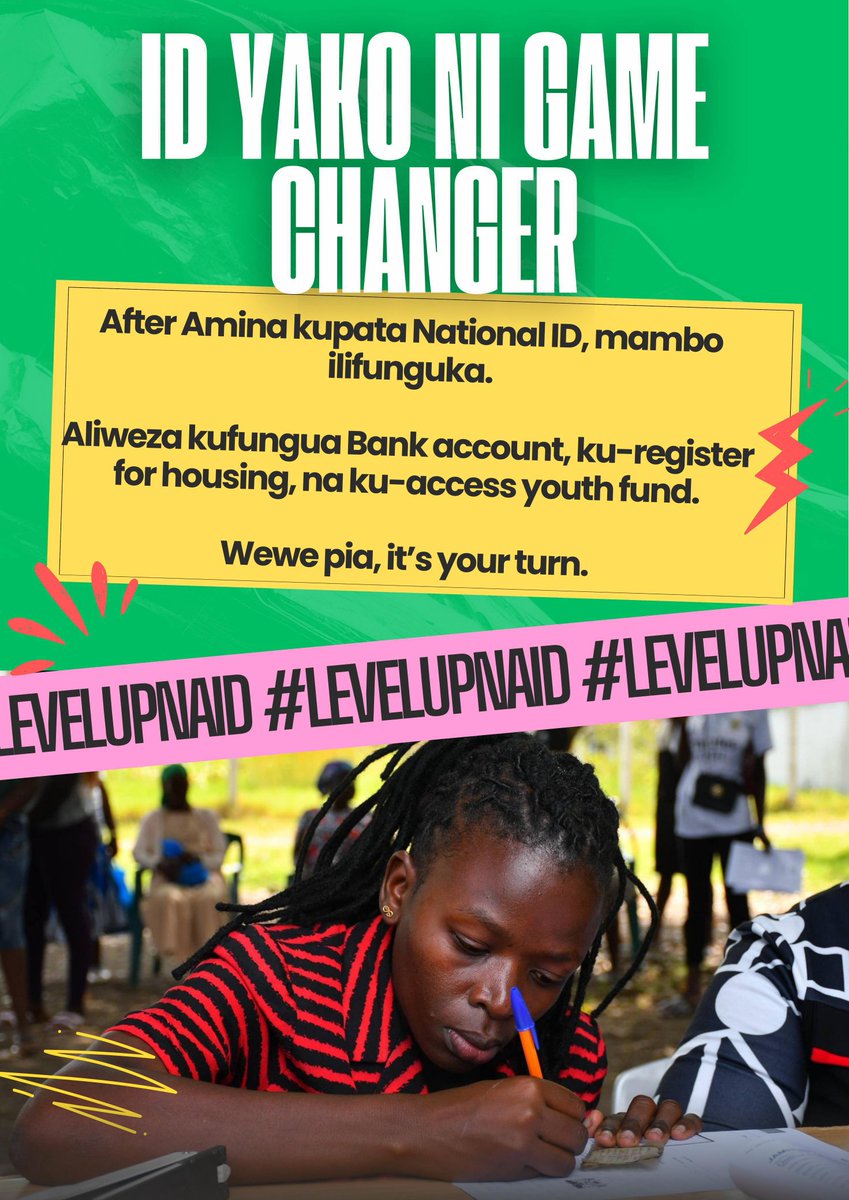 TheKenyaPundit's tweet photo. Every step matters. Collecting your ID today means you won’t miss out on opportunities tomorrow. It is more than a card—it is empowerment and access
Usiachwe Nje
#ChezaSmart
#LevelUpNaID https://t.co/xB5CurT0Bb