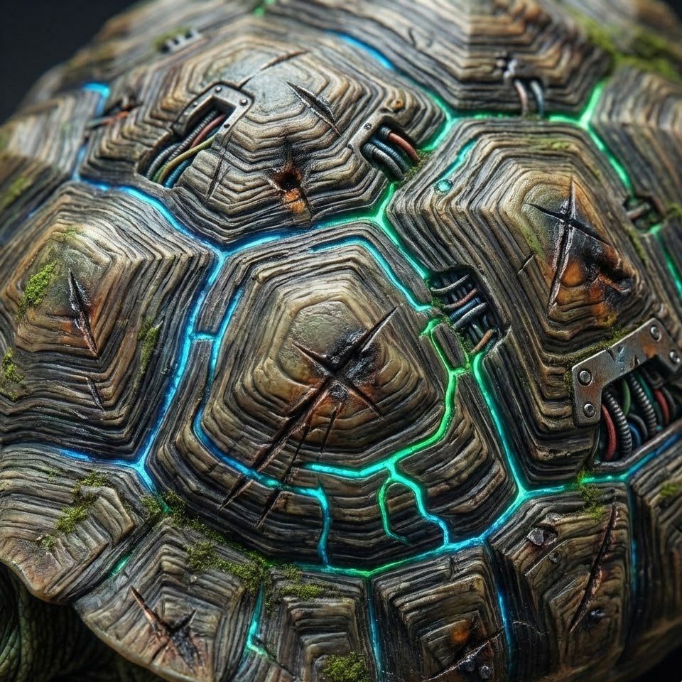 Turfi_Punk's tweet photo. Built different. 🐢🦾

Look at the details: the battle scars, the tech, the soul. Every Turfi Punk is a masterpiece.

We don't cut corners. We build for longevity.

#QualityArt #NFTDetails #TurfiPunk #DigitalArt #PFP https://t.co/wb8mRAzhV1