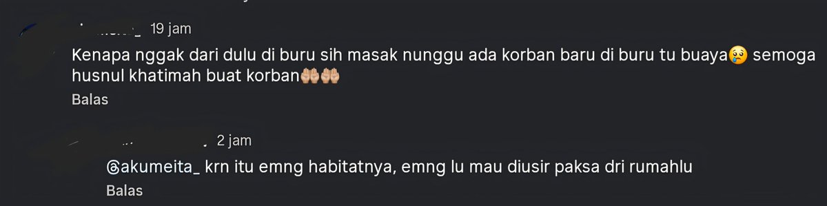 Conydin's tweet photo. Turut berduka cita buat orang2 yang meninggal di makan buaya, tapi ngeliat komenan di reels ig pas buayanya di bunuh, gw lebih berduka cita ama otak mereka yang udah mati. https://t.co/ueYBBiAxPp