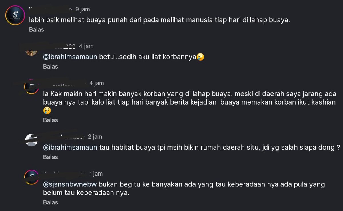 Conydin's tweet photo. Turut berduka cita buat orang2 yang meninggal di makan buaya, tapi ngeliat komenan di reels ig pas buayanya di bunuh, gw lebih berduka cita ama otak mereka yang udah mati. https://t.co/ueYBBiAxPp