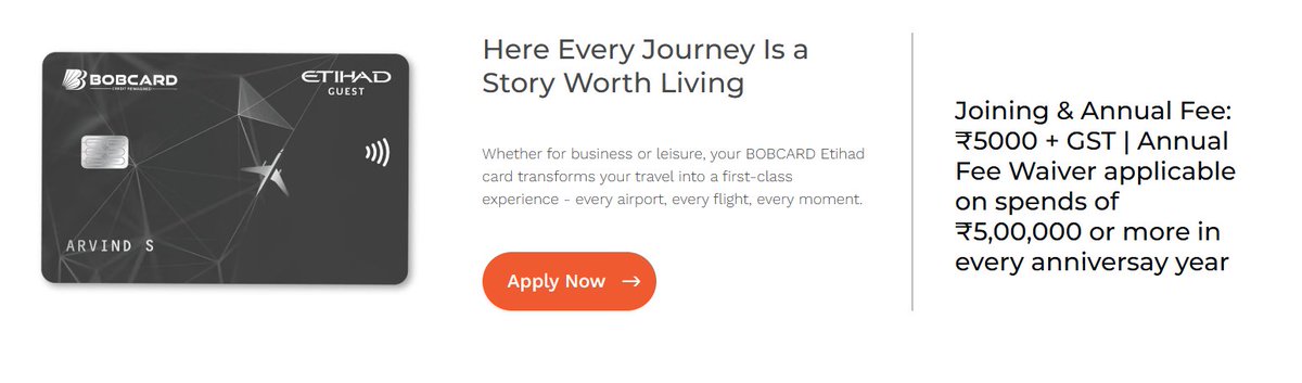 cibhisp's tweet photo. 🚨 BOB × Etihad Guest PREMIUM Card— COMPLETE BREAKDOWN ✈️💳
If Etihad Silver / Gold status is your goal, this card is a shortcut.
🔥 Etihad Guest PREMIUM Card
💰 Fee: ₹5,000 + GST (waived @ ₹5L spends)
On approval + fee payment
→ Instant Etihad Silver
→ Fast-track to Gold on first Etihad transaction (within 60 days)

Welcome Bonus (till ~28 Feb 2026)
→ 5,000 Miles
→ +5,000 EXTRA miles on ₹25k spend in 60 days
Reward Earnings
→ 6 Miles / ₹100 on Etihad
→ 2 Miles / ₹100 on all other spends
→ ❌ Zero forex markup 🔥

Lounges
→ 12 Domestic
→ 8 International

Milestones (BIG value)
→ 500 miles/month on ₹50k (4 txns)
→ 4,000 miles on ₹3L quarterly
→ 24,000 miles on ₹12L yearly
→ 1,000 miles for 2 Etihad flights/year
....
