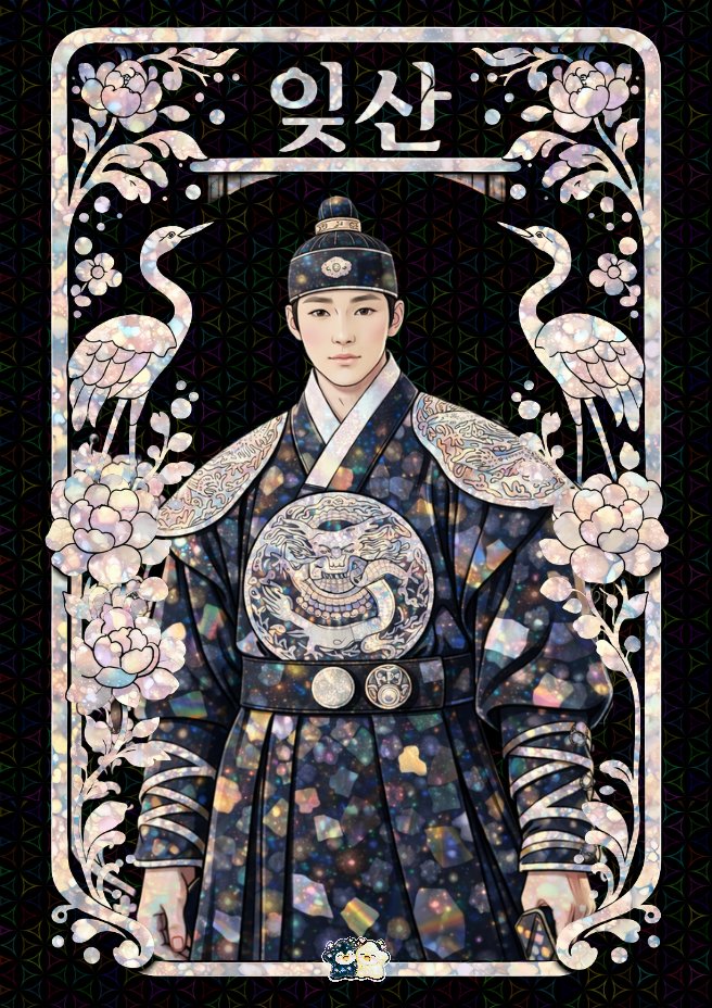 《자개 초상 — 잊산》
나전칠기로 표현한 가상의 왕실 초상
#이준호
#자개초상
#나전칠기
#잊산
#LeeJunho
#팬아트