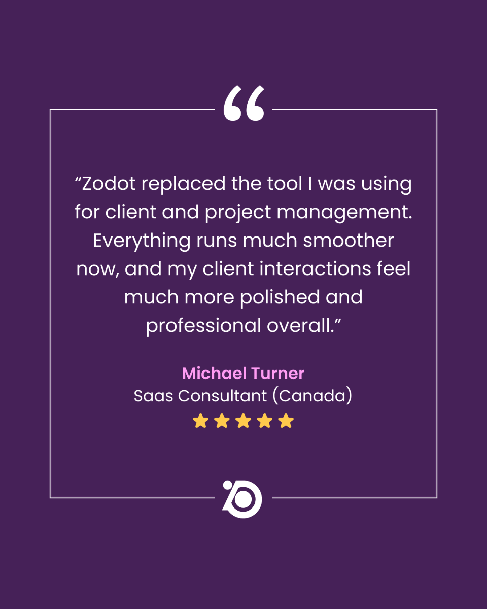 Zodot_team's tweet photo. Still facing difficulty in managing clients and projects?

Michael switched to Zodot — and everything changed.
Because Zodot replaces the chaos with clarity

Try Zodot Now - https://t.co/338A5IE7zp

#Freelancers #Reviews #Entrepreneurs #Saas #Management #TimeManagement https://t.co/FBcnSXgNGw