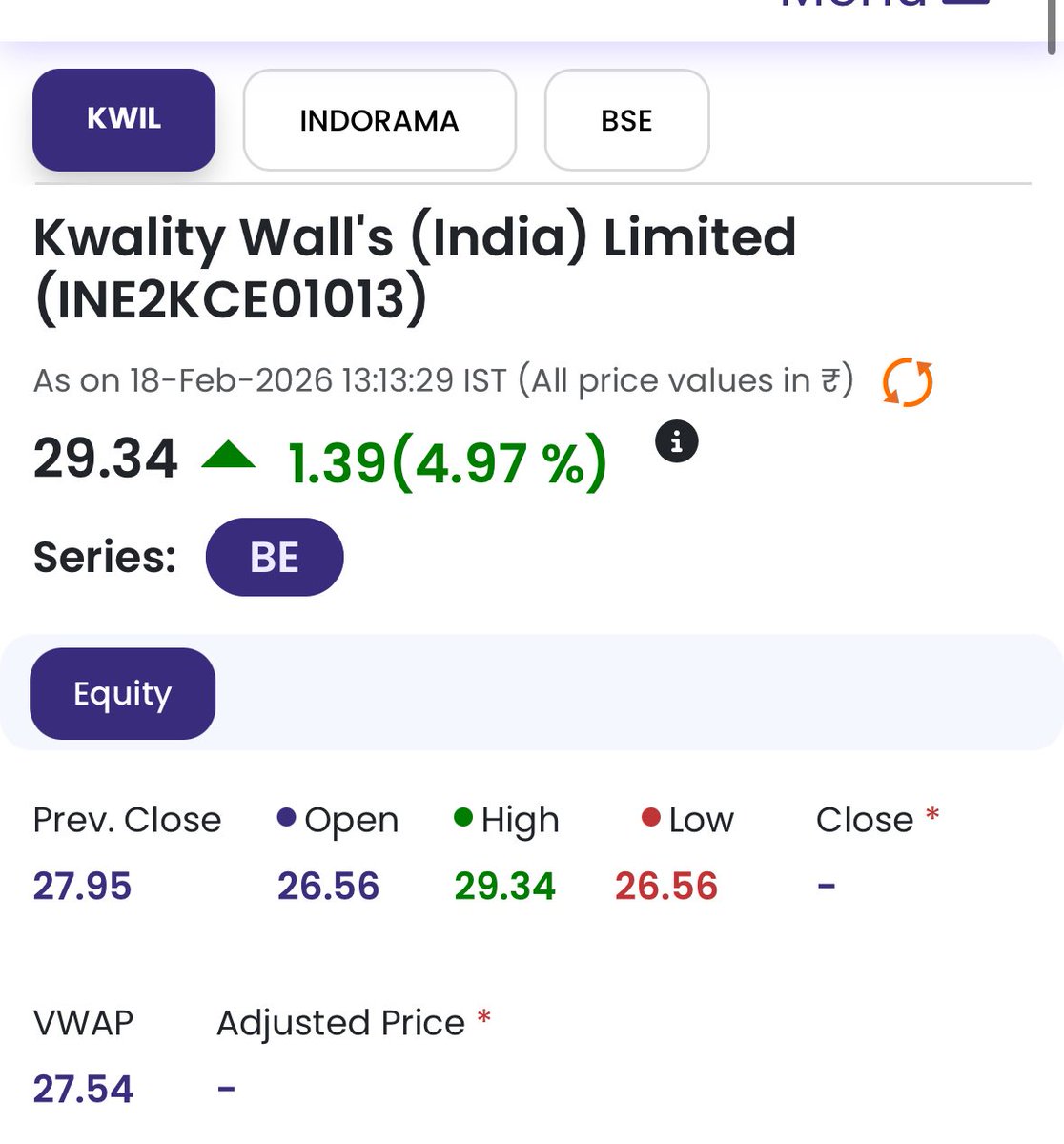 bjshah8001's tweet image. Bought Kwality walls ltd 

CMP 29.4 

#kwil 

Demerged from Hindustan lever 
Mkt cap 6900 Cr 

I guess good short term as well long term investment