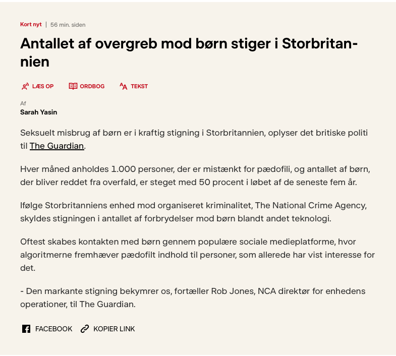 Endelig begynder DR at skrive om de mange mange overgreb på børn der sker i England... De vælger så godtnok at frame historien så den passer med at det er Techgiganternes skyld at voksne (primært pakistanske) mænd stikker ting og dem selv i vores børn.

Det her ender med total
