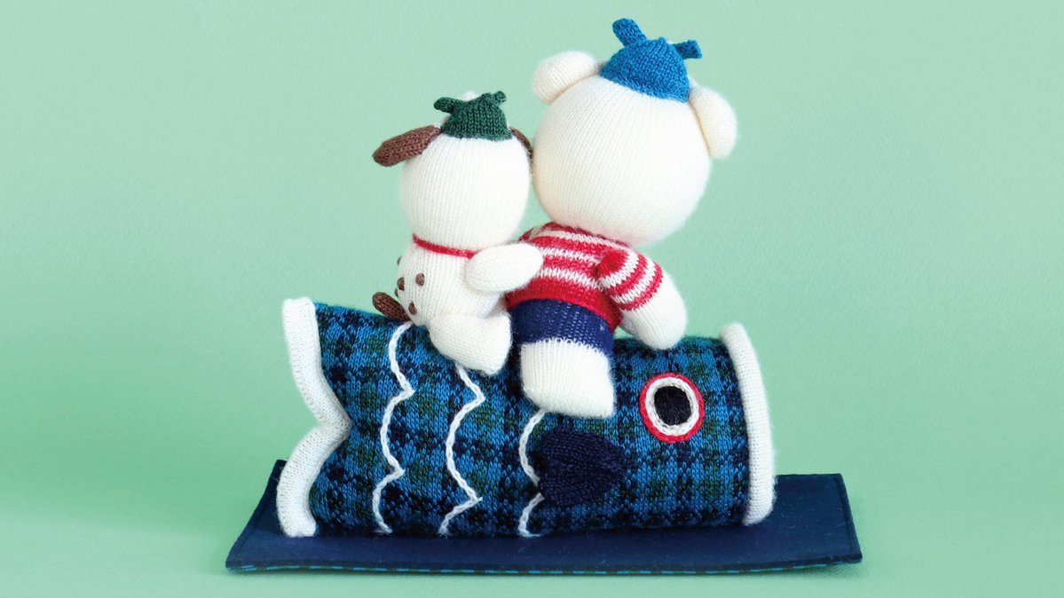 明日販売開始／ ファミちゃんとバーディーちゃんの編みぐるみ五月人形