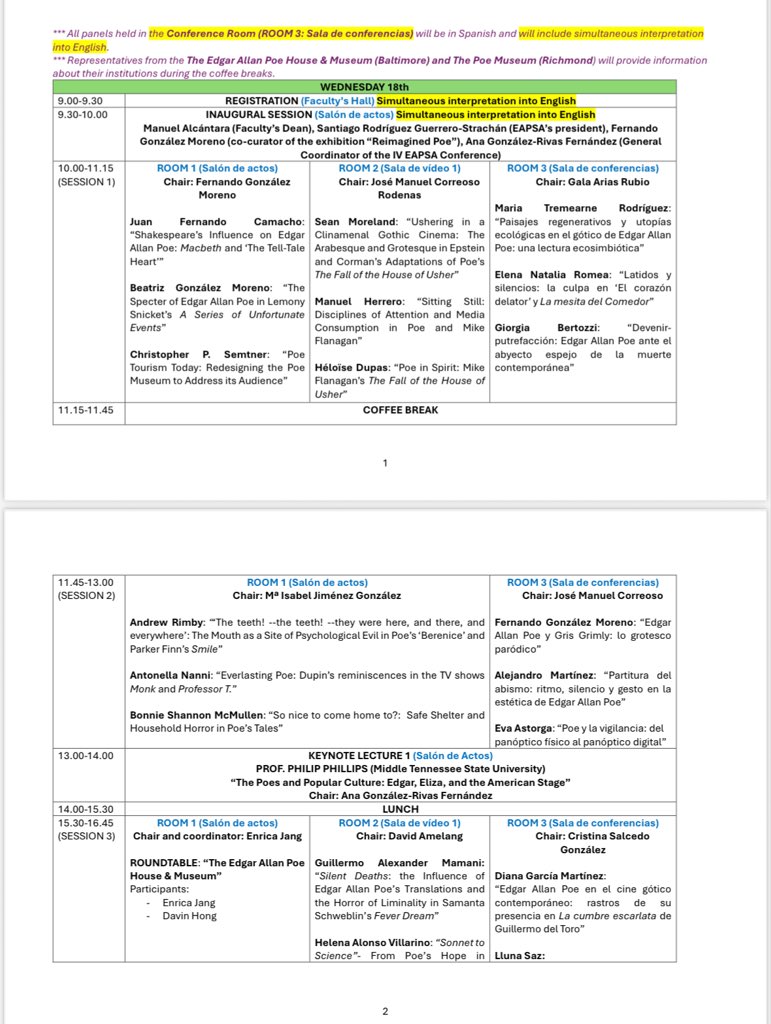 UAM_English's tweet photo. Desde hoy a las 9’30 y hasta el viernes tendrá lugar la IV Conferencia de la Asociación Española de estudios de Allan Poe, por primera vez en nuestra universidad. Podéis consultar el extenso programa de eventos aquí 👇 https://t.co/c4dqmdULgs