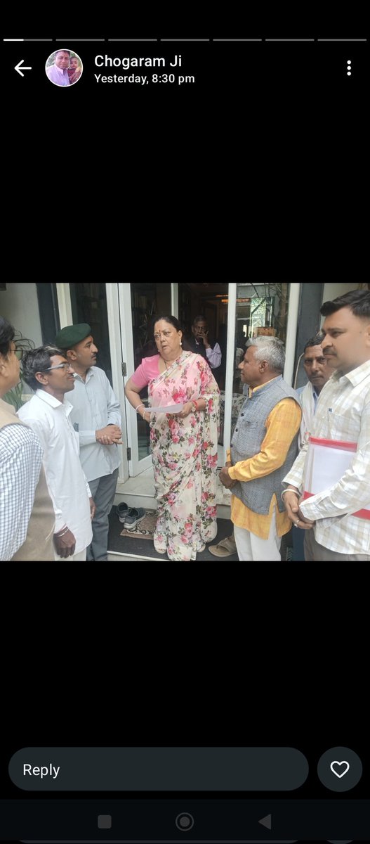 jjyrajasthan's tweet photo. माननीय पूर्व मुख्यमंत्री महोदया से मिल कर 25-30 वर्षों से जनता जल योजना PHED में सेवारत कार्मिकों की मुख्य मांगों को बजट 2026-27 वित्त विधेयक अंतर्गत पूरी कराने को लेकर मिले, जिस पर उचित आश्वासन महोदया ने संघ प्रतिनिधि मंडल को दिया ।
@VasundharaBJP @RajCMO 
@OnlineKanhaiya https://t.co/0zarMHeKMc