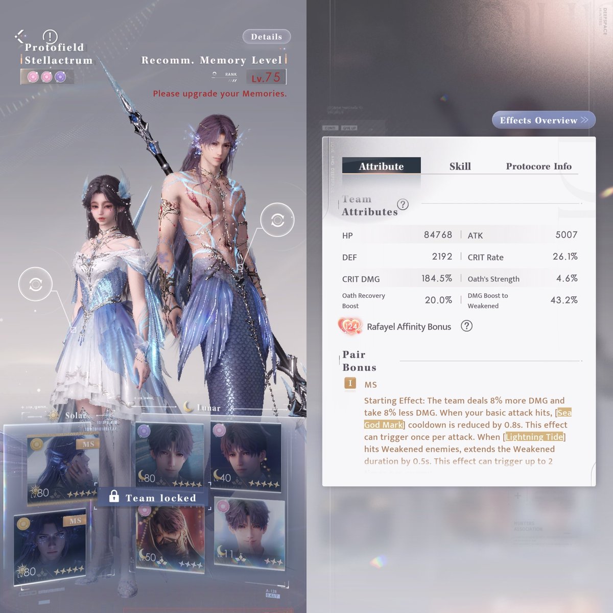 SHC (02/09 - 02/23)
<a href="/cloudyraf/">misha</a> account
(From 22⭐ to 31⭐)
📍DMG +40%
📍All Rafayel Team

Team A : R0 TP | LSG Companion
Team B : R2 AB | LSG Companion
Team F : R0 MS | LSG Companion