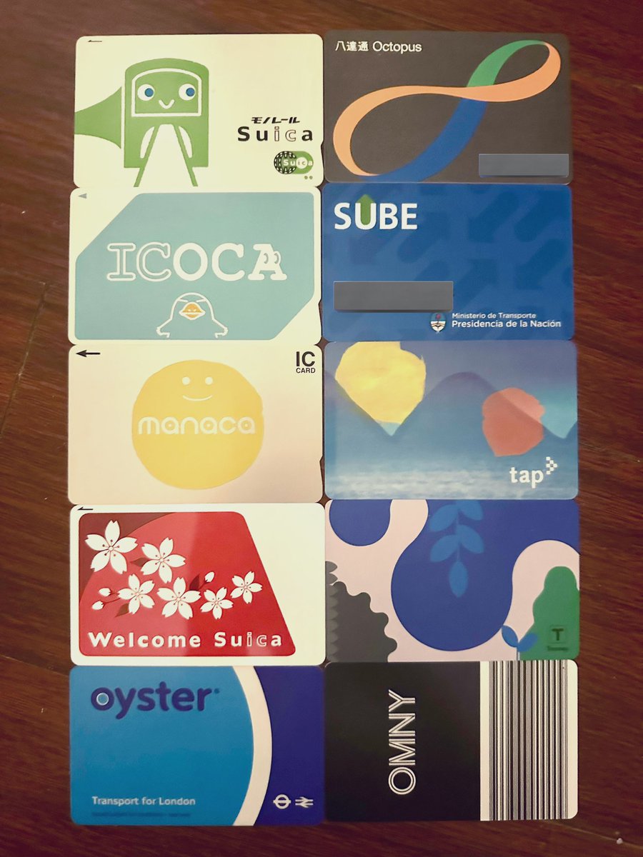 I like collecting transit cards of the places I've been to. I was
