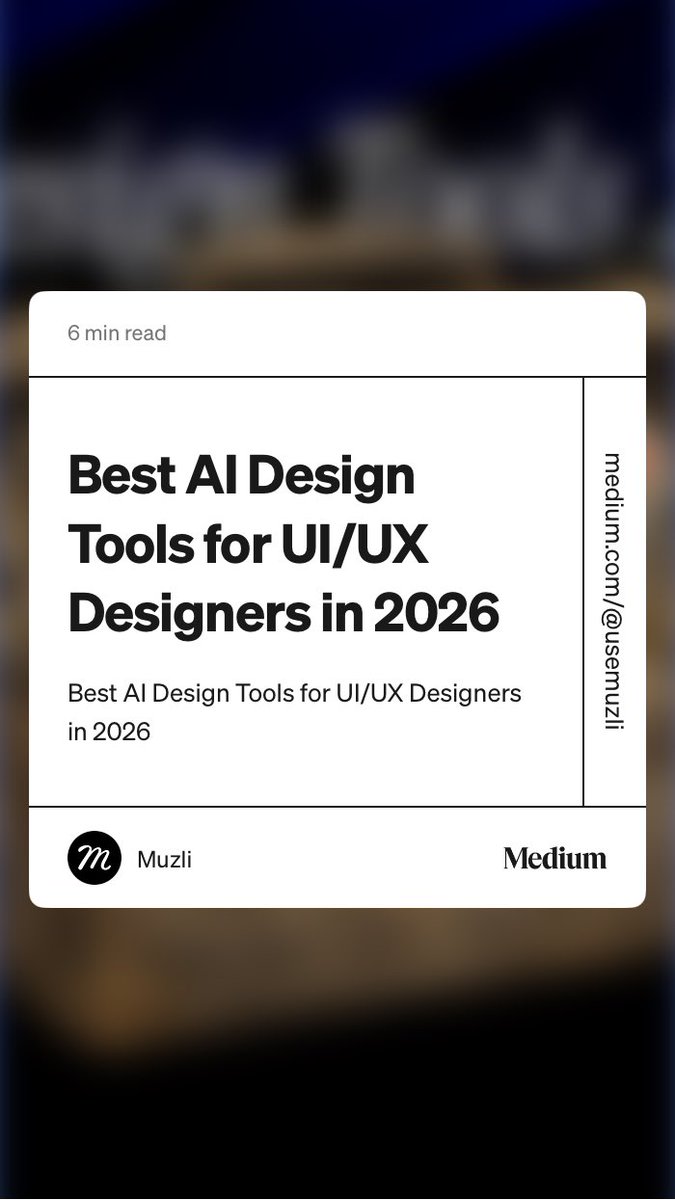 afronauts's tweet photo. “Best AI Design Tools for UI/UX Designers in 2026” by Muzli https://t.co/6NTpe1f3Vw https://t.co/iptUNQQbZG