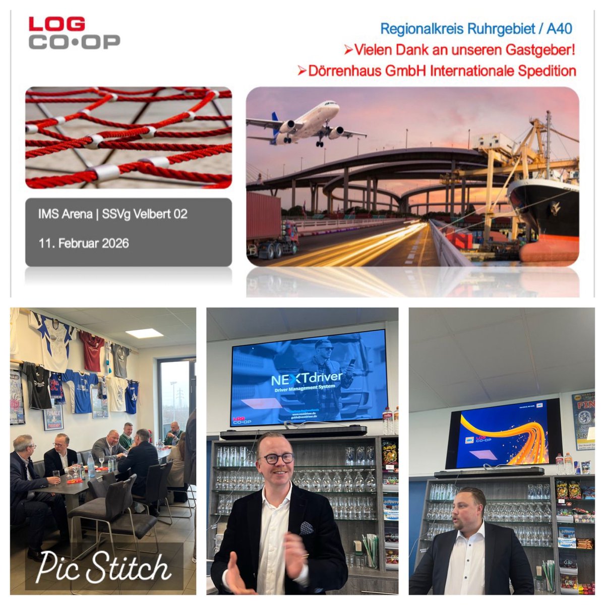 LogCoop's tweet photo. 👍Erfolgreicher #LogCoop A40/ Regionalkreis in der IMS Arena, Velbert

 Vielen Dank für die großartige Resonanz und das enorme Interesse an unserem Regionalkreis Ruhrgebiet, entlang der A40. Mit 26 Teilnehmenden haben wir ein intensives und wertvolles Treffen erleben. https://t.co/QPGXvAlAIW