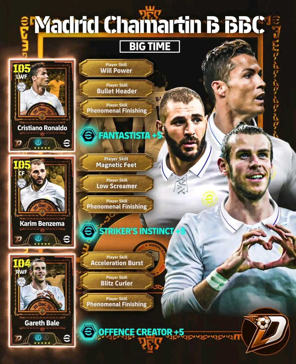 🚨🏆: The legendary top 3 【BBC】appears on efootball™!!

Gareth Bale
Karim Benzema
Cristiano Ronaldo
🚨What if konami brings this cards with 3 Skills which of them will you spin for ? 
 #efootball #イーフト